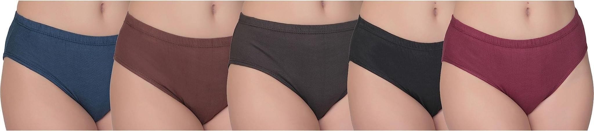 Be PerfectDaily Use Fashionable Mid Rise Innerwear Pure Cotton Panties/Panty Brief for Women & Girls (Pack of 5)