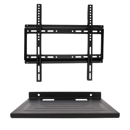 PROSAC Combo Ultra Slim LCD Led Tv Plasma Wall Mount Stand 32 to 65" Inch Bracket Fixed TV Mount with Set Top Box Self(215MM X 280MM)