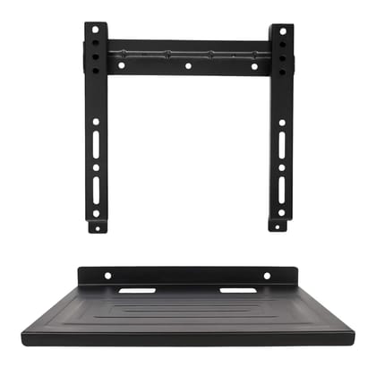 PROSAC Combo MI TV Compatible Universal TV Heavy Duty Fixed TV Wall Mount Bracket Stand for 17 to 36 inch LCD | LED | 4K | Smart TV with Set Top Box Self(215MM X 280MM)