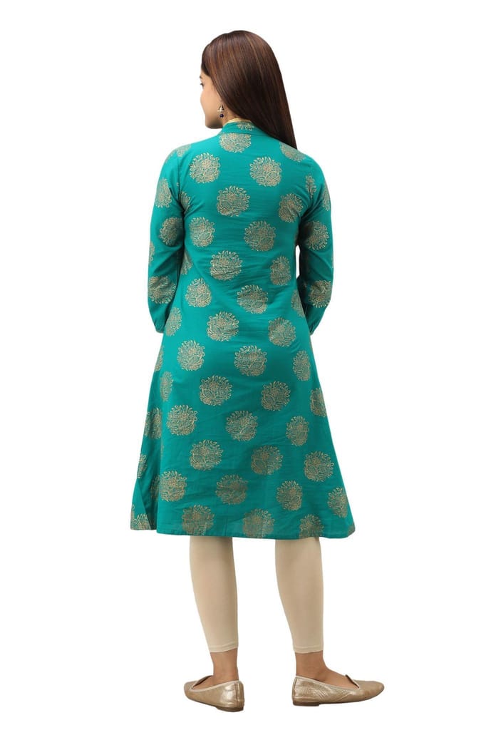 JAIPURETHNICWEAVES Women's Cotton Geometric Printed A-Line Kurta
