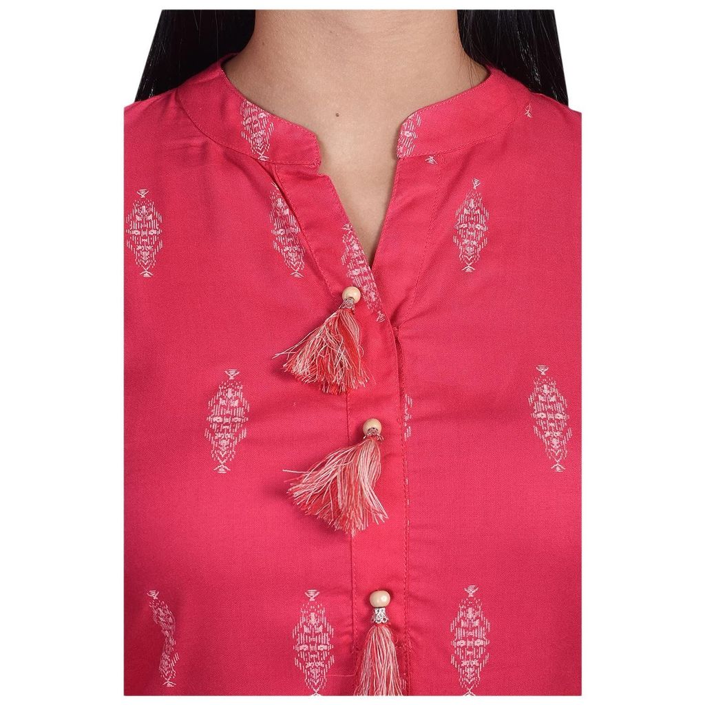 JAIPURETHNICWEAVES Women's Cotton Geometric Printed Straight Kurta