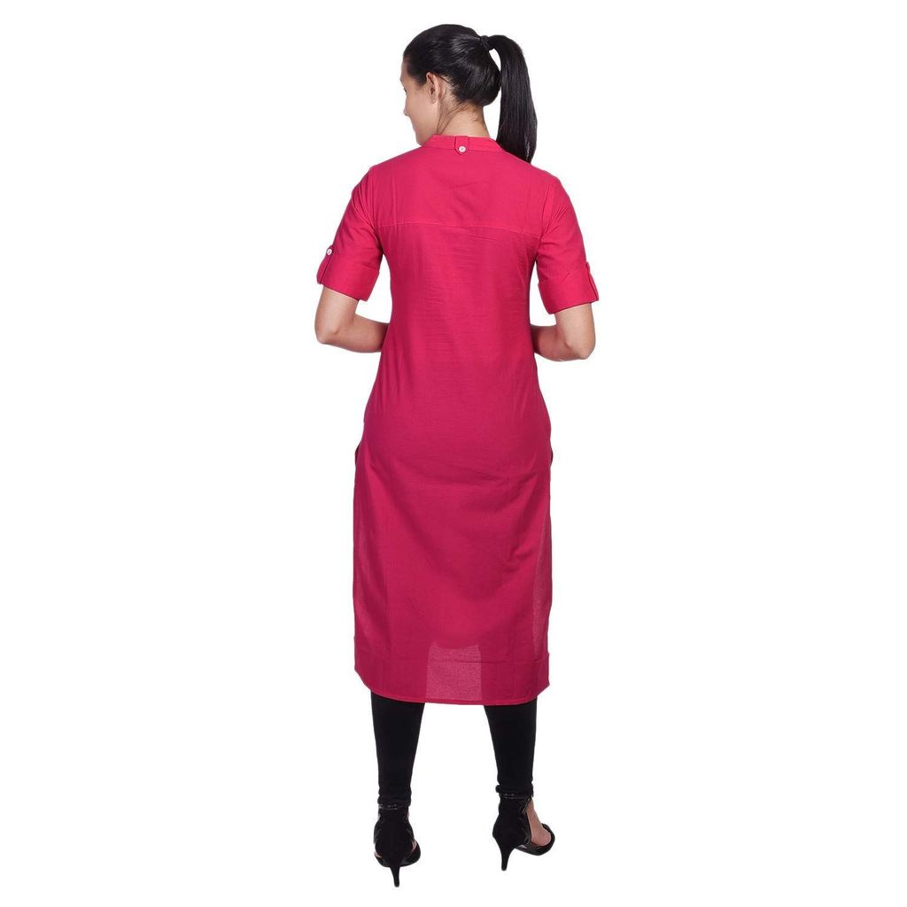 JAIPURETHNICWEAVES Women's Cotton Solid Straight Kurta