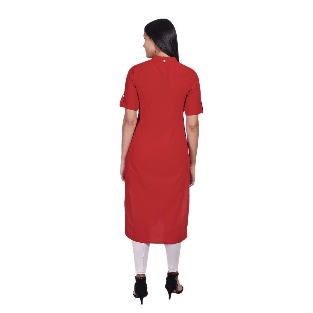 JAIPURETHNICWEAVES Women's Cotton Solid Straight Kurta