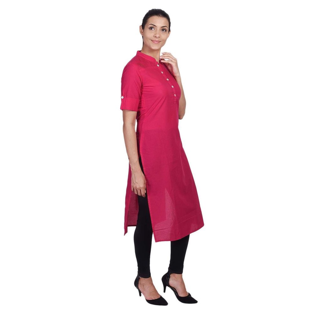 JAIPURETHNICWEAVES Women's Cotton Solid Straight Kurta