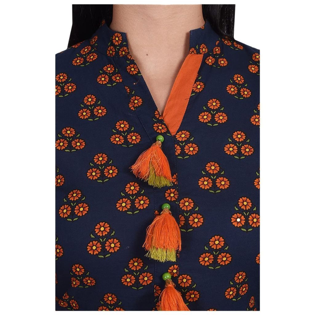 JAIPURETHNICWEAVES Women's Rayon Floral Printed Anarkali Long Maxi Dress