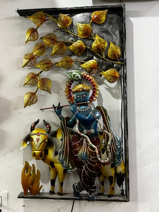 WALL HANGING SHREE KRISHNA WITH BACKGROUND LIGHTING  DECORATIVE ITEM AND SHOWPIECES  HOME DECOR / RESTAURANT DECOR/ OFFICE DECOR/ TABLE DECOR/DRAWING ROOM DECOR / GIFT ITEM