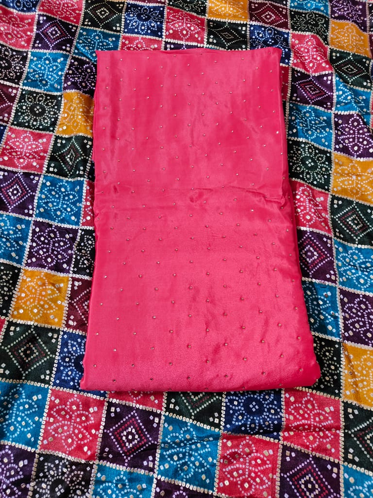 Women's Crepe Silk Dress Material (Unstitched Salwar Suit)