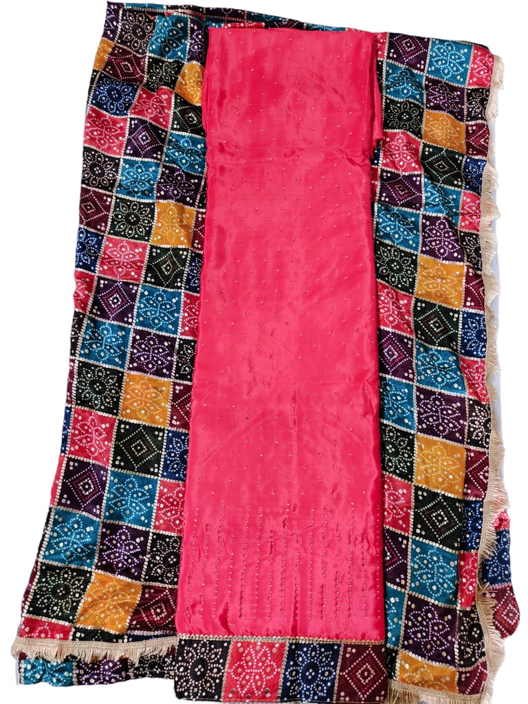 Women's Crepe Silk Dress Material (Unstitched Salwar Suit)