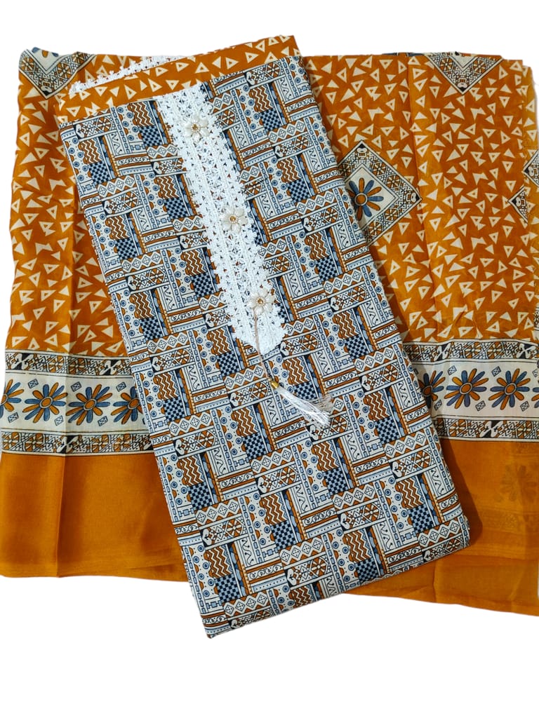 Women's Cotton Dress Material (Unstitched Salwar Suit)
