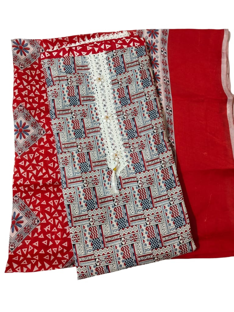 Women's Cotton Dress Material (Unstitched Salwar Suit)