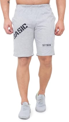 Men's Printed Light Grey Printed Shorts