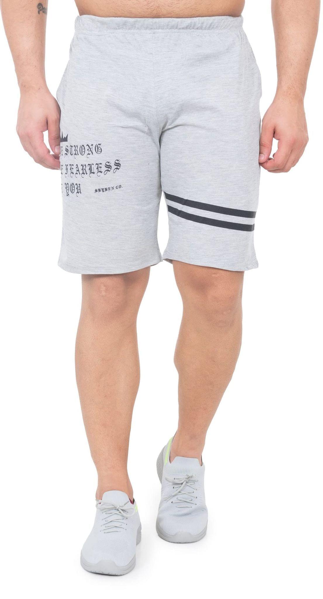 Men's Printed Light Grey Stylish Shorts