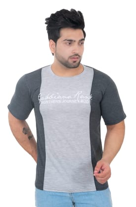 SKYBEN Round Neck Men's Embroidered T Shirt in Poly Cotton Fabric
