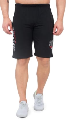Men's Printed Black Stylish Regular Fit Shorts