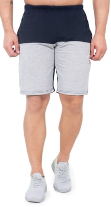 Men's Printed Blue and Light Grey Stylish Regular Fit Shorts
