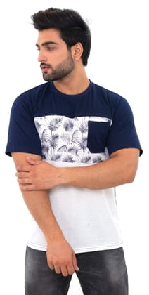 SKYBEN Half Sleeves Round Neck T Shirt for Men in Cotton Blend