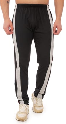 SKYBEN Branded Trackpant for Men in Black Piping Patti Design
