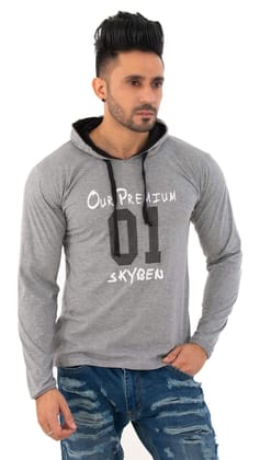 Men's Hooded Light Grey T Shirt