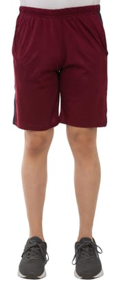 SKYBEN Branded Shorts for Men in Patti Design Maroon Color