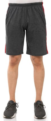 SKYBEN Branded Shorts for Men in Patti Design Dark Grey Color