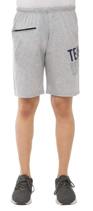 SKYBEN Branded Printed Shorts for Men in Grey
