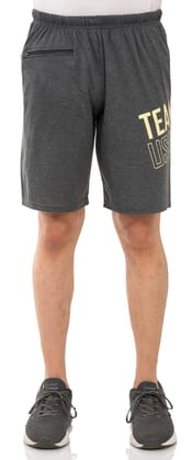 SKYBEN Branded Printed Shorts for Men in Dark Grey