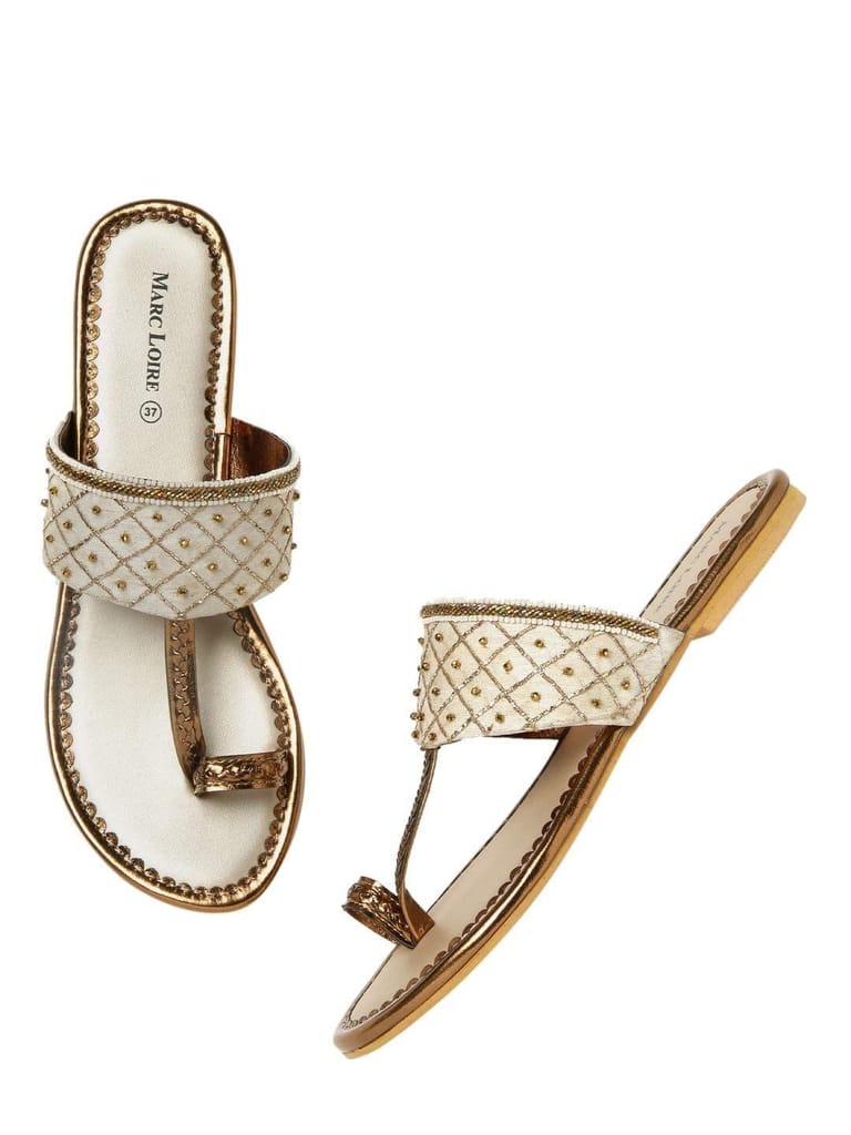 Marc Loire Women's Slip On Embellished Ethnic Flats for Casual Wear - Ethnic Shoes | Buy online on ZillyBuy