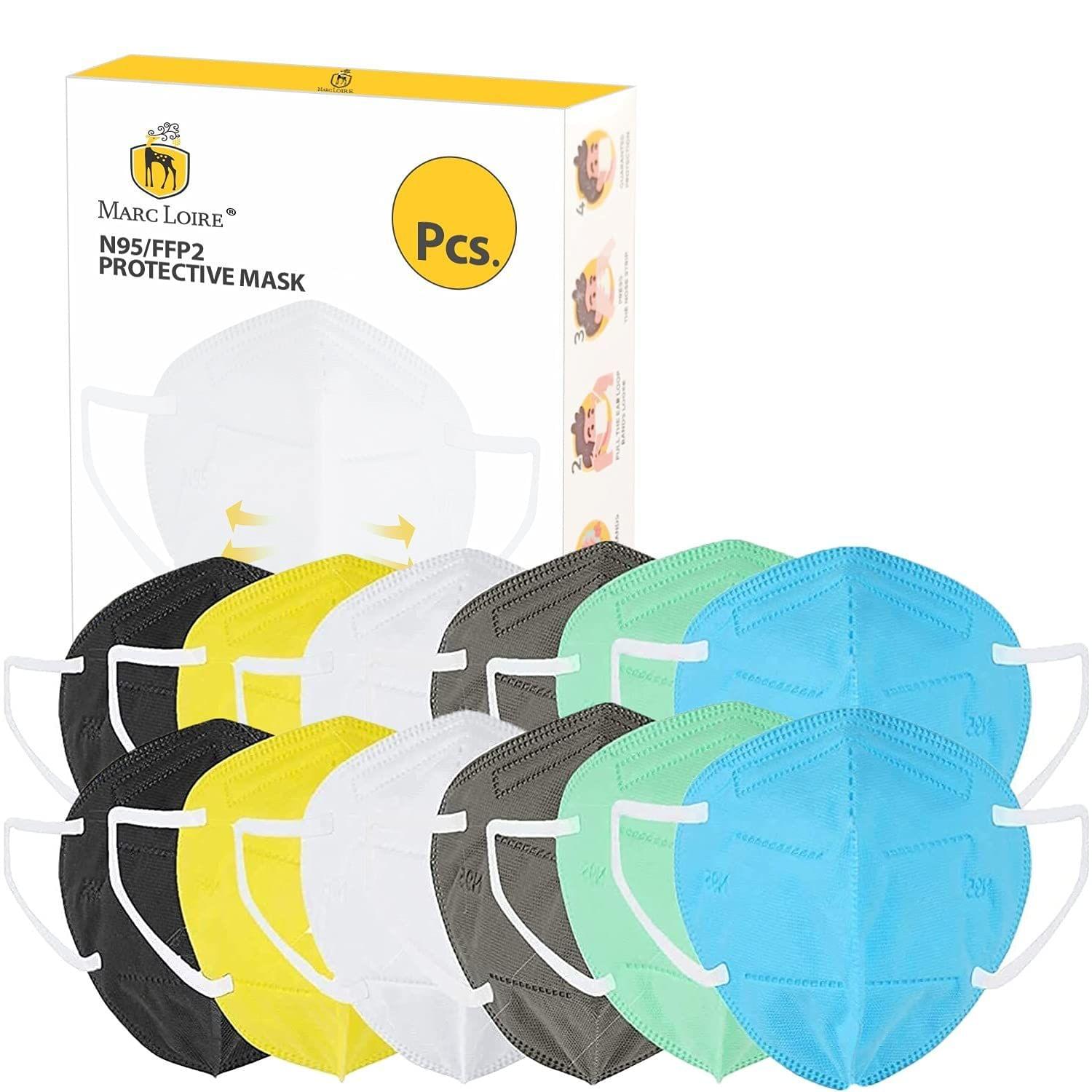 Marc Loire Pack of 6 Certified 5-Layered Anti Pollution Outdoor Protection Free Size N95 Face Mask For Men And Women, Multicolor (Pack of 12, Multicolor)