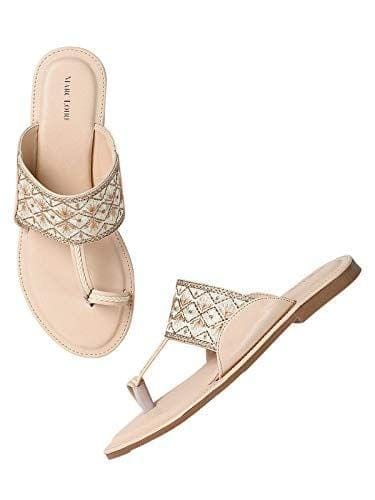 Marc Loire Women Ethnic Embroidered Kohlapuri Flats Footwear for Casual Wear,Party and Formal Wear - Ethnic Shoes | Buy online on ZillyBuy