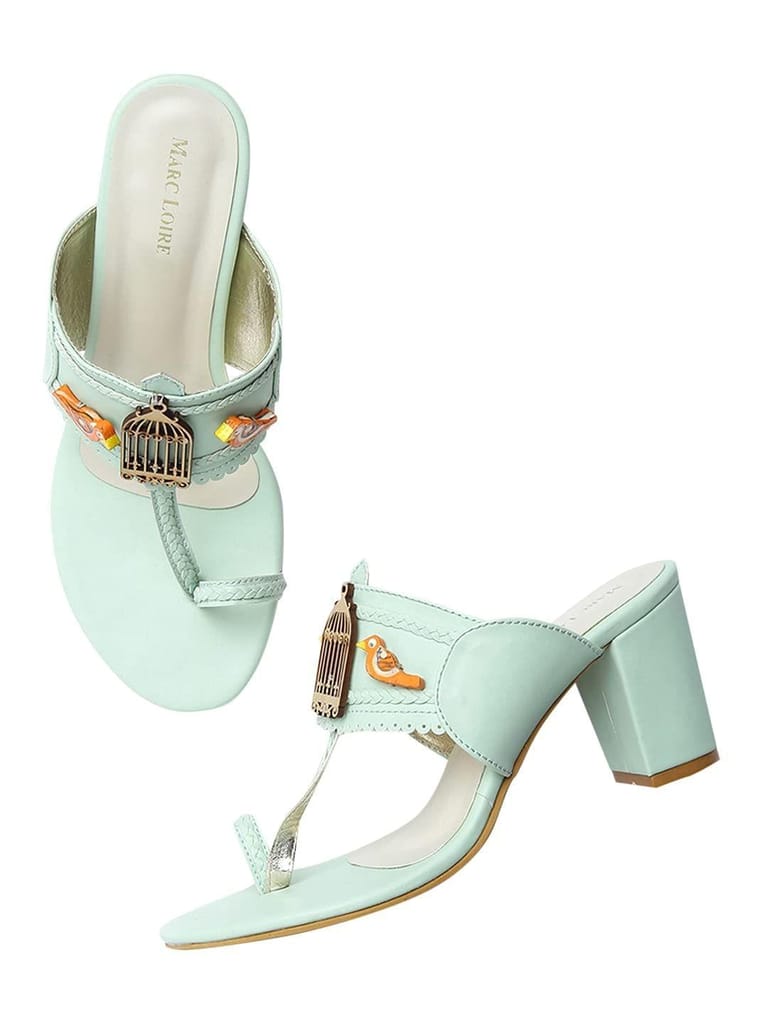 Marc Loire Women's Ethnic Block Heel Slip on Chapal Footwear Thong for Party and Formal Occasions - Ethnic Shoes | Buy online on ZillyBuy