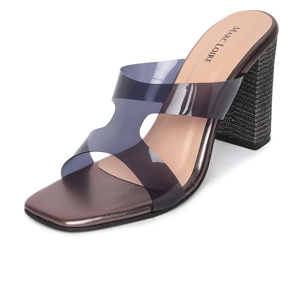 Marc Loire Women's Square Toe Solid Block Heel Sandals for Casual, Party and Formal Occasions - Heels | Buy online on ZillyBuy
