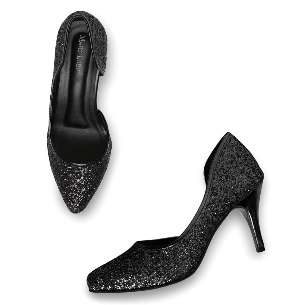 Marc Loire Women's Glittery & Shimmery Pointed Stiletto Heel Pump Shoes for Party and Formal Occasions - Heels | Buy online on ZillyBuy
