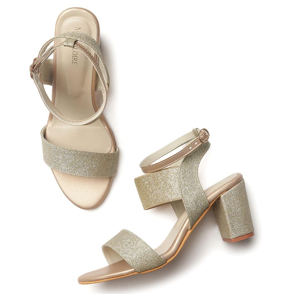Marc Loire Women's Open Toe Block Heel Sandals for Party - Heels | Buy online on ZillyBuy