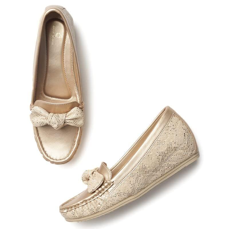 Marc Loire Women Comfortable Metallic Loafer Mules Wedges Casual & Formal Footwear - Casual Shoes | Buy online on ZillyBuy