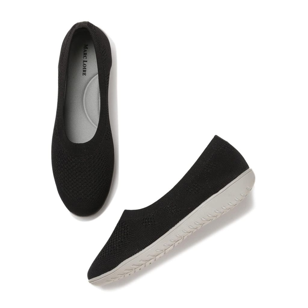 Marc Loire Women's Athleisure Lightweight Active Wear Knitted Mesh Slip on Comfortable Casual Flat Ballerina Shoes for Walking, Athletic, Gym, Work, etc. - Sports Shoes | Buy online on ZillyBuy