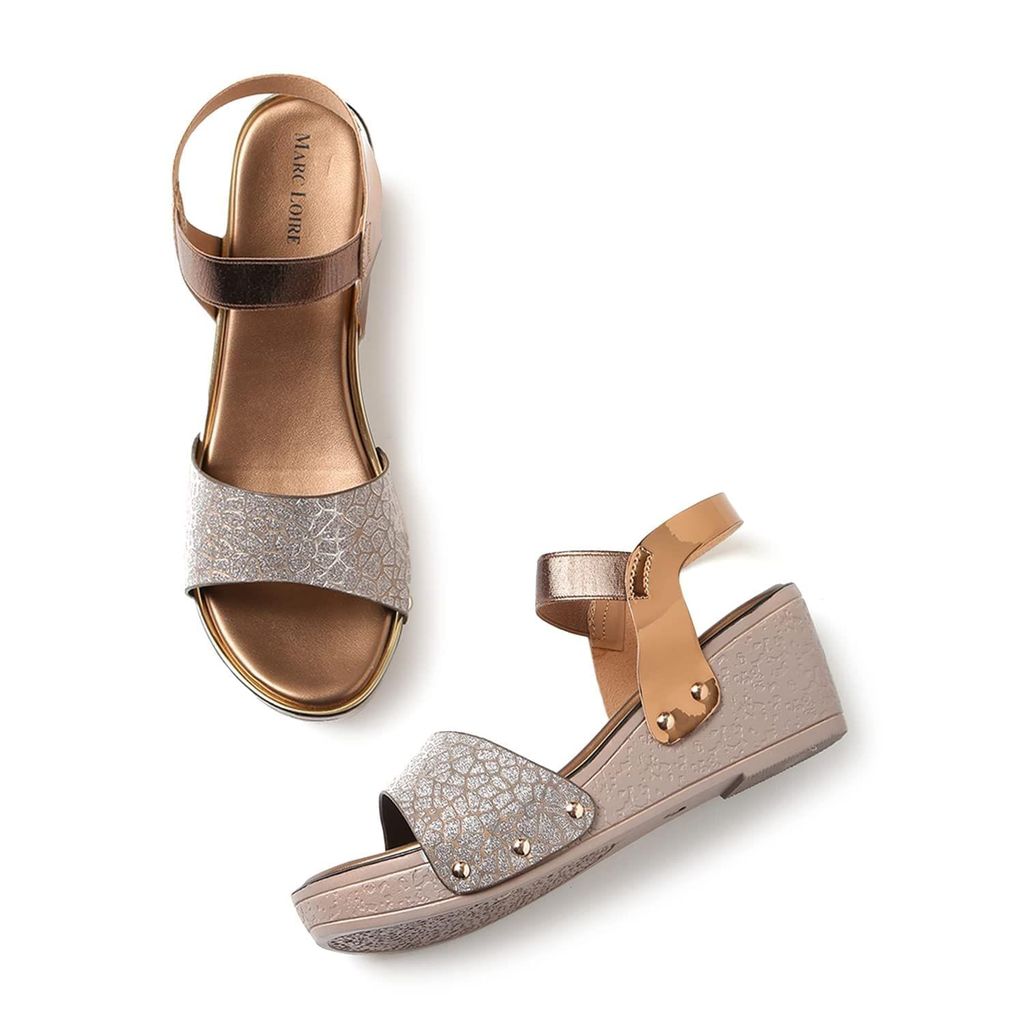 Marc Loire Women Soft Comfortable metal Solid Wedge Heels - Heels | Buy online on ZillyBuy