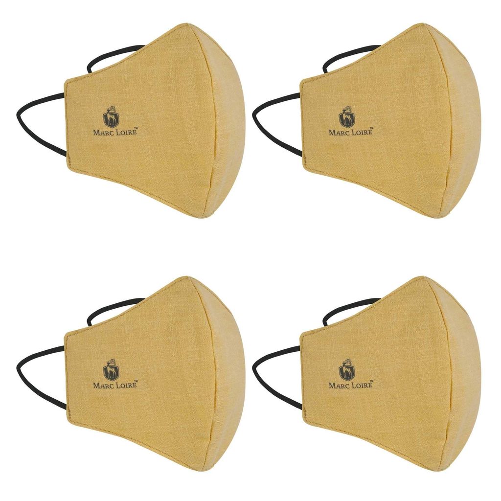 Marc Loire 100% Pure Cotton 6-Layered Super Soft Reusable Washable Protection Cloth Face Mask Pack of 4 - Microfiber Wipes | Buy online on ZillyBuy
