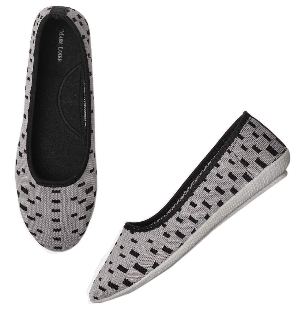 Marc Loire Women's Athleisure Lightweight Active Wear Knitted Mesh Slip on Comfortable Casual Flat Ballerina Shoes - Casual Shoes | Buy online on ZillyBuy