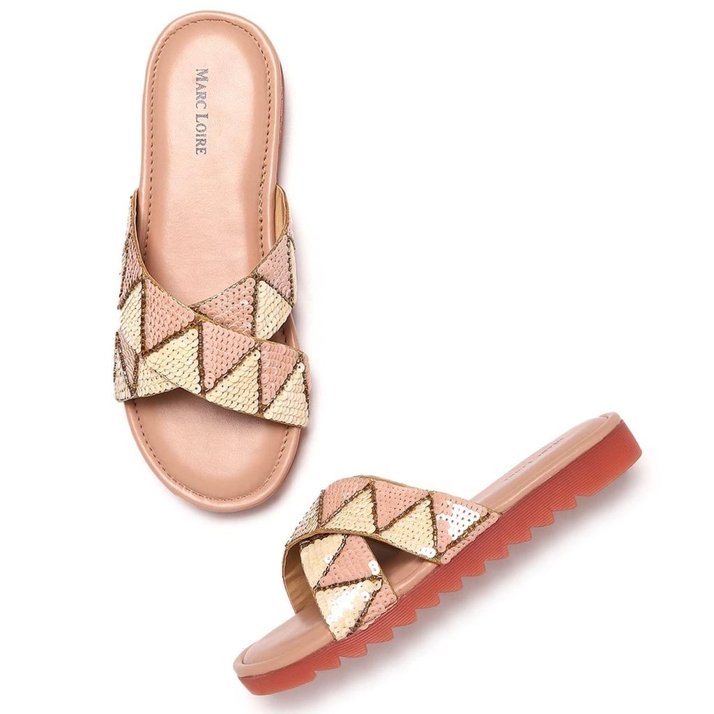 Marc Loire Women's Pair of Sequin Embellished Indo-Western Slip On Ethnic Flats Footwear - Ethnic Shoes | Buy online on ZillyBuy