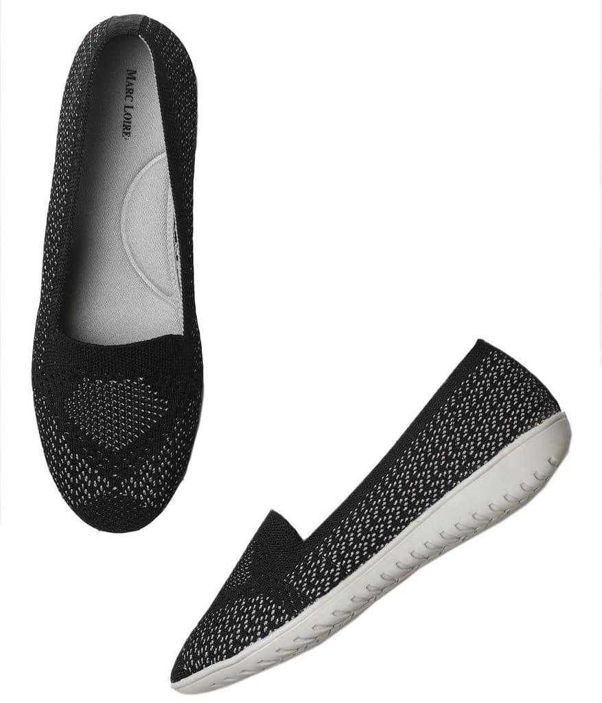 Marc Loire Women's Athleisure Knitted Active Wear Slip-On Ballet Loafer Shoes for Daily Walking - Casual Shoes | Buy online on ZillyBuy