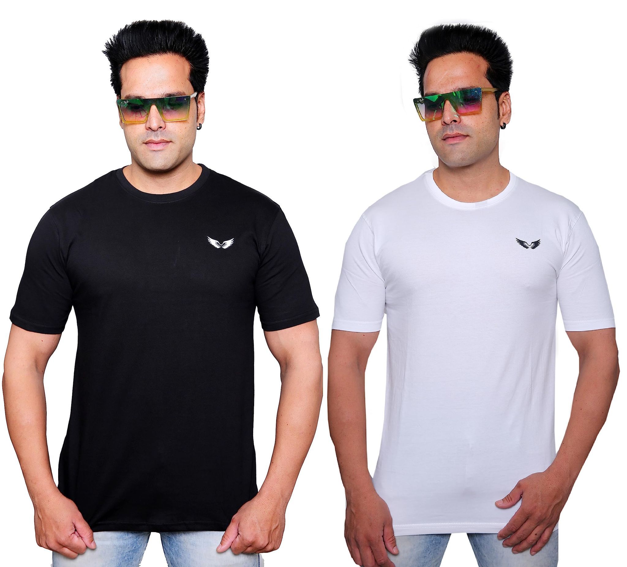 Encore Fashion Bio Wash Cotton T-Shirt Combo of 2 and Style