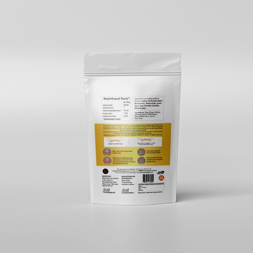 INDULGENCE Gluten Free Millet pasta 200 Gms