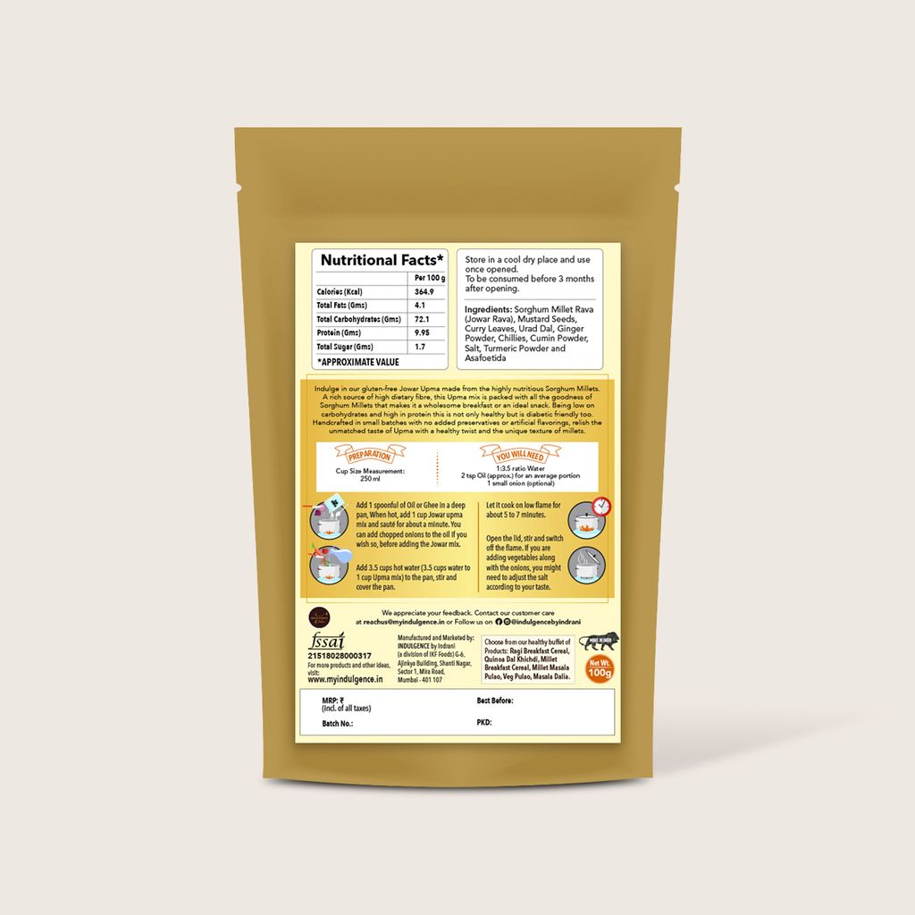 INDULGENCE Jowar Upma Mix Pack of 2 (360 Gms)