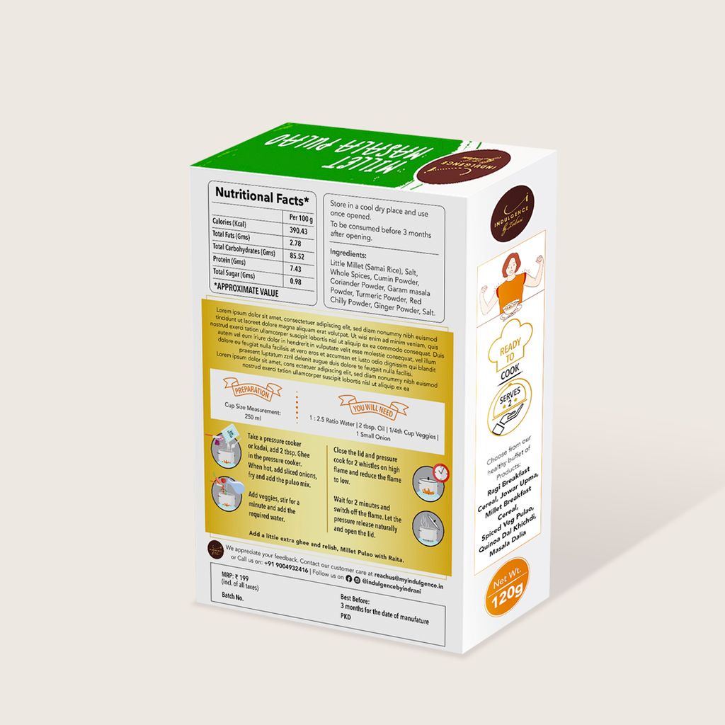 INDULGENCE Millet Masala Pulao 180 Gms