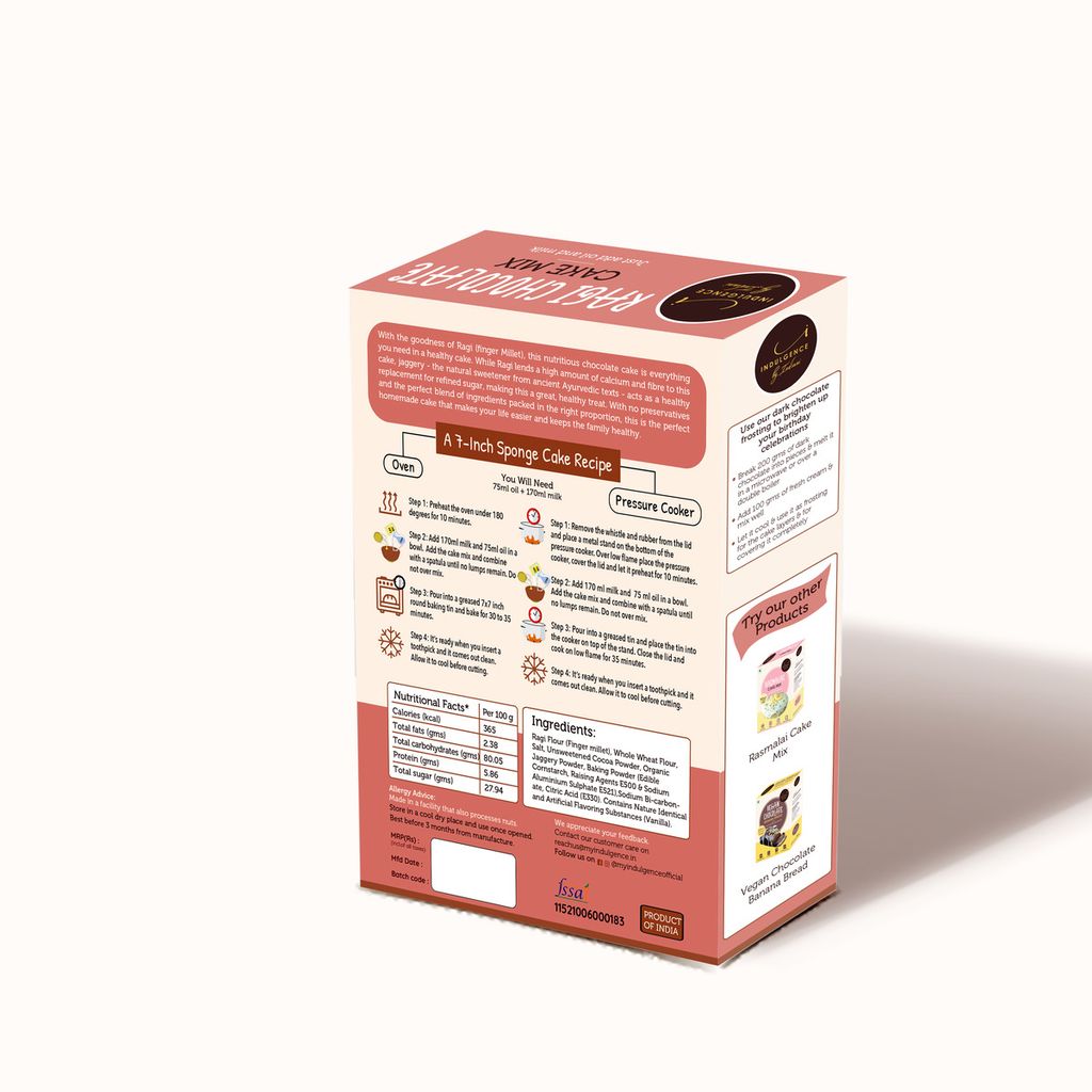INDULGENCE Ragi Chocolate Cake Mix 250 gms