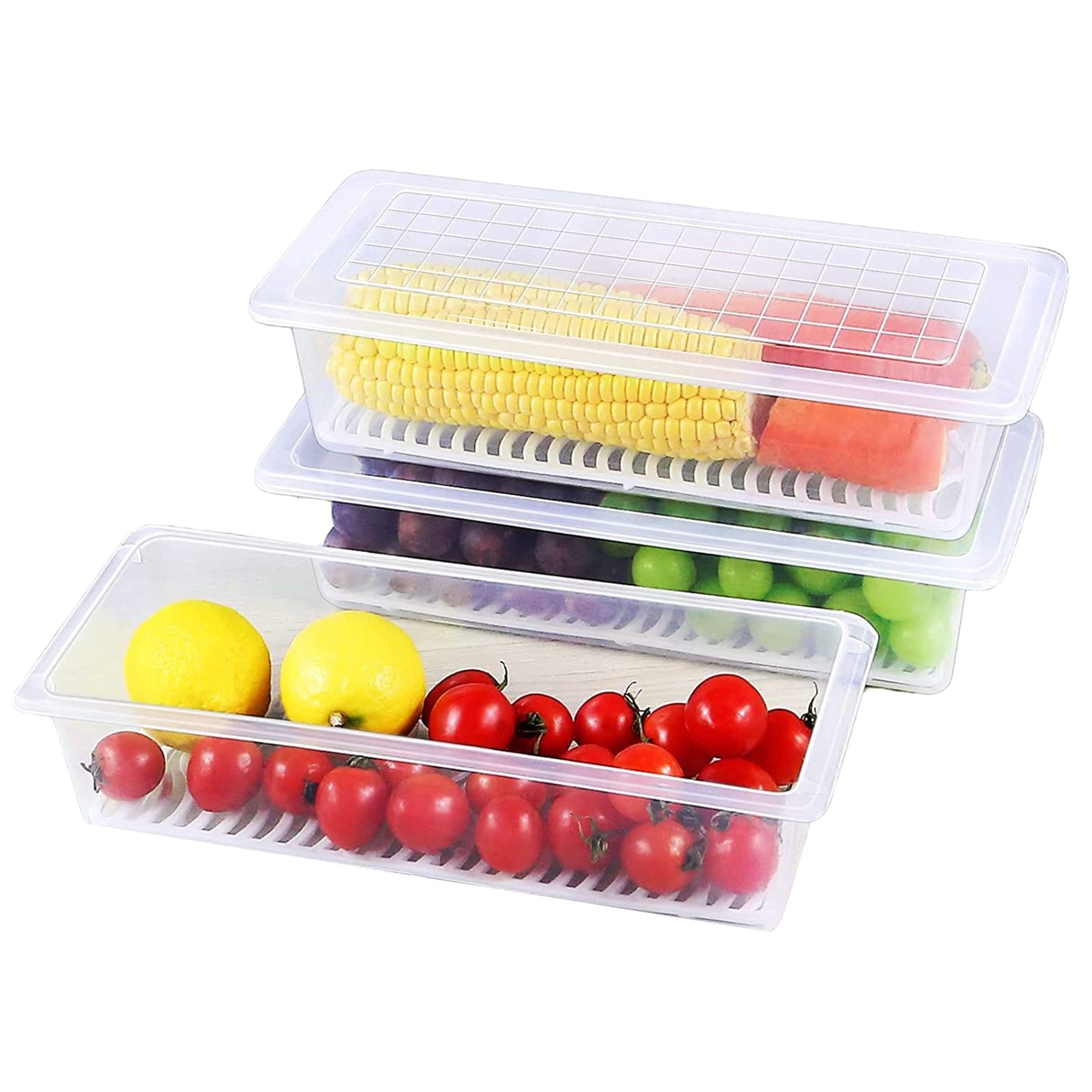 Tdas fridge plastic boxes for storage box container food containers trays  kitchen set organizer freezer refrigerator