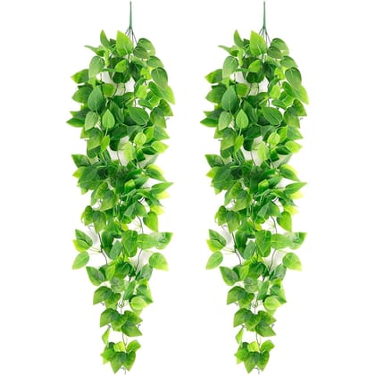 Tdas Artificial Plants Leaves Hanging Ivy Garlands Plant Greenery Vine Creeper Home Decor Door Wall Balcony Decoration Party Festival Craft (Design1 (2 Pieces))
