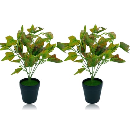 Tdas Artificial Plant with Pot for Home Decor Items Decoration Decorative Plants Flower Items for Living Room Balcony Hall Bedroom Office Outdoor Indoor - 33 cm, Two Pieces (Design4)