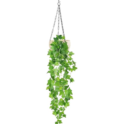 Tdas Artificial Plants with Pot Leaves Hanging Ivy Garlands Plant Greenery Vine Creeper Home Decor Door Wall Balcony Decoration Party Festival Craft (Design 2 (1 pcs))