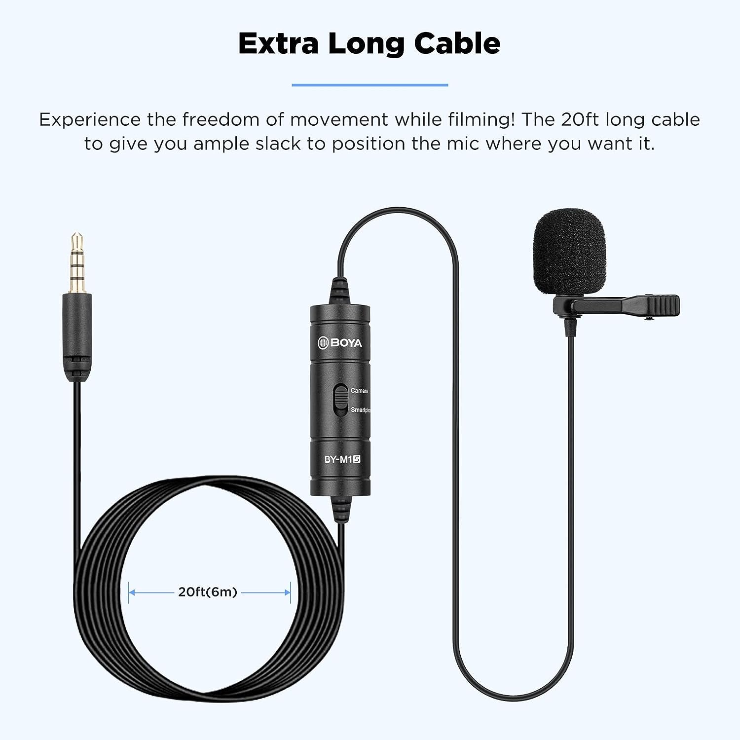 Boya BY-M1S Universal Lavalier Microphone Without Battery